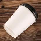 Eco Friendly Single Wall Compostable Disposable Hot Coffee Paper Cups With PLA Lids