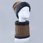 2019 Winter men's custom beanie knitted ski cap warm hat scarf set