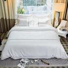 Luxury new design plain dyed white bed linen bedding sets for hotel