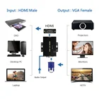 vga to hdmi video converter with audio support 1080P with power adapter