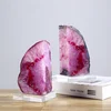Agate crystal colorful engraved bookends/art decoration as fengshui items for business celebration