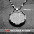 Pendant Simple 316L Stainless Steel Long Chain Glass 2000 Ion Energy Pendant Necklaces For Women Men