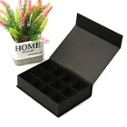 Custom Logo Printed Candy Luxury Gift Boxes Cardboard Packaging Black Paper Chocolate Truffle Box