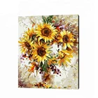 Abstract Sunflower Designs Handmade Canvas Oil Painting by Numbers