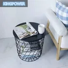 home furniture living room coffee table mdf wire metal tea table round coffee table