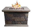 GRC Propane Gas Fire Pit Table with Culture Stone Look