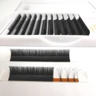Top korean PBT fibers synthetic eyelashes 8-17mm easy fanning volume eyelash extensions