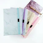 a5 promotion popular marble PU leather notebook with elastic band custom marble PU leather planner diary