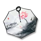museum souvenirs reverse umbrella digital printing customized design