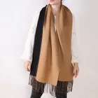 Shawls Design Shawl Wholesale Cashmere Feel Large Soft 2 Tone Pure Color Shawls Scarf For Women