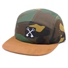custom adjustable nylon strap suede brim camo army 5 panel hat cap