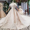 HTL781 Jancember boat neck luxury gown dresses for pre wedding wedding dresses white