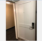 Fire rated 2 panel solid core wood shaker door melamine entry door for hotel or residential