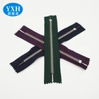 Zipper For Bags Custom 3#4#5# Plated Teeth Zipper Metal Military Jacket Zip Roll For Garments Bags Jeans Jacket
