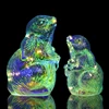 Led lights hand blown glass easter rabbit gift decoration