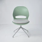 Hot sale leisure Modern Plastic Hollow shell cheap PP shell with half cushion aluminium base dining chair