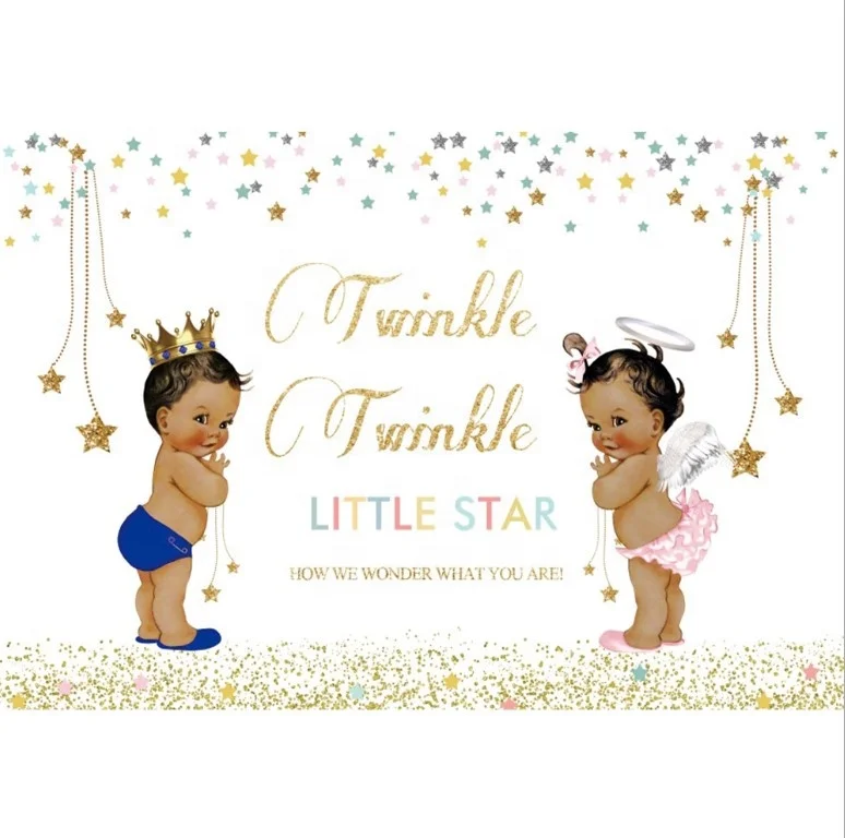 Twinkle Twinkle Little Star Fundo Glitter Dourado Fundo 7x5ft Menina menino Mesa de Sobremesa Doces Bolo da Festa de Aniversário Decoração