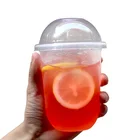 high Transparent Disposable printed custom logo new PP Bubble tea Plastic cups for cold drinking beverage milk tea
