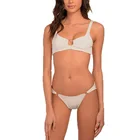 Wholesale High Quality Custom Logo Plain White Orange Bikini with Steel Rings