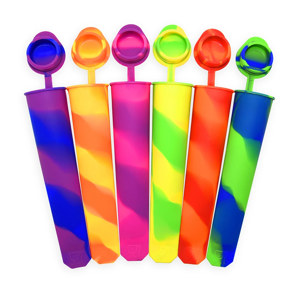 BHD Set of 6 High Quality Multicolored Reusable BPA Free Silicone Swirl