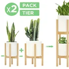 Pot Plant Plant Pot And Stand Easy Assemble Wooden Adjustable Indoor Flower Pot Flower Plant Stand