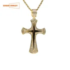 Fashion Jewelry Simple Plain Tiny Cross Pendant Necklace in Stainless Steel