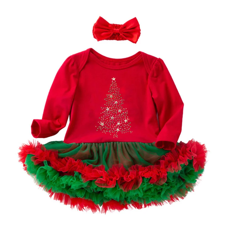 Новогоднее рождественское платье для маленьких девочек рождественское платье для девочек детское хлопковое платье в горошек костюм-пачка для девочек с Санта Клаусом