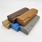 New Fashion Spectacle Case Unisex Portable Wood Grain Sunglass Box Glasses Women Hard Handmade Square Fold Box Men