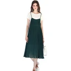 New style summer two pieces long dress slim Splice Ladies Sexy Deep V-Neck Lace Casual Dress Suit