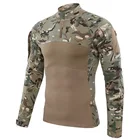 Men's zipper stand collar camouflage custom polo print long sleeve shirt