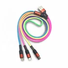 2020 new product usb cable 3in1 usb cable charger full colors printed 3 in 1 usb cable for iPhone micro and type c