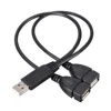 USB 2.0 A Male to 2 Dual USB Female Jack Y Splitter Charge Data USB Cable Extension Cord Splitter Adapter