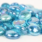 China factory decorative flat beads blue swimming flat back glass marbles