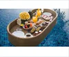 Breakfast water basket outdoor rattan party serving swimming floating pool tray