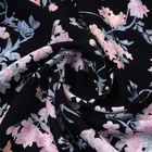 China manufacturer super soft plain dress 100% spun rayon woven printed vintage flower roll fabric in stock