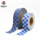 high visibility reflective printing checker fabric tape