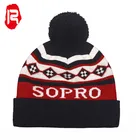 2019 100 Polyester Jacquard Beanie Hat With Pom Pom, Mens Sports Team Knit Beanie Bobble Hats