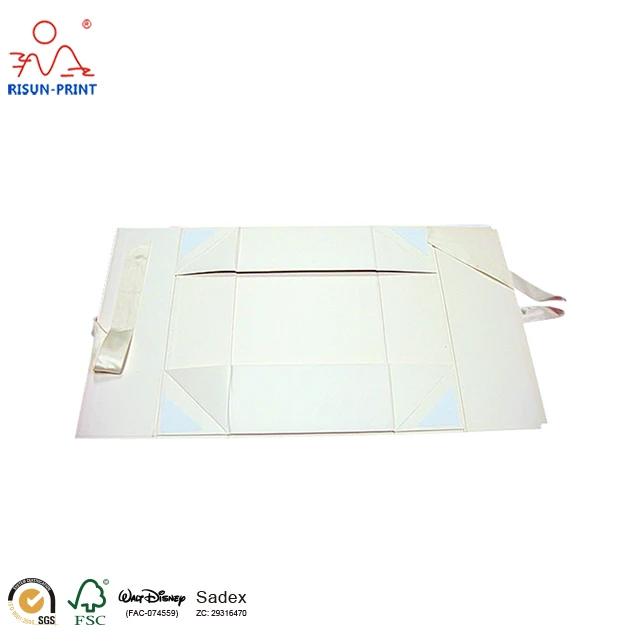 gift packing rigid folding box with ribbon - buy high quality