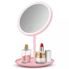 Led makeup mirror with 5 times magnifying mirror desk on and portable 3 colors