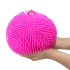 Tpr Face Puffer Ball Baby Toy Ball Funny Hairy Soft Huge Balloon Baby Face Flashing Puffer Ball Toy