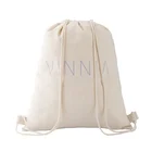 Wholesale custom logo printed small canvas backpack organic soft cotton fabric drawstring bag