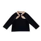 5757/Children's new 2019 girl style white T-shirt baby spring and autumn long sleeve bottom bowknot cotton blouse