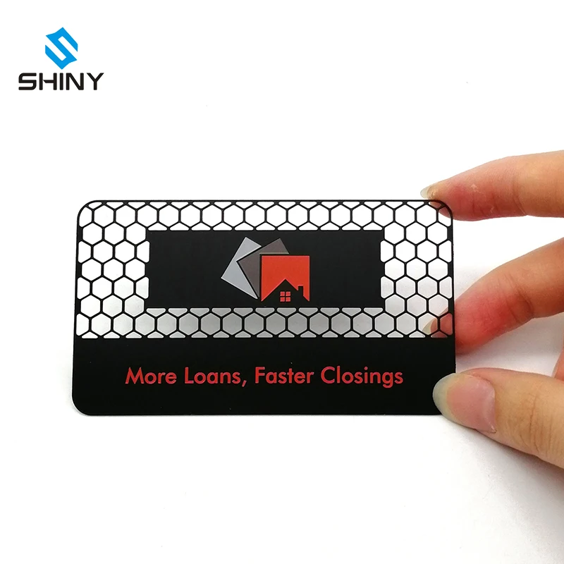 black standard size metal visiting cards full color printing