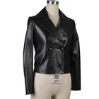 Slim Fit female moto Leather Jacket black leather jacket for women With Single Breasted