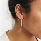 Latest simple style exaggerated big clip on earrings oversize hoop earrings