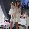 Ivy60001A New design kids girls white lace dress children's summer clothes mom and daughter dress