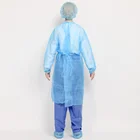 Blue Disposable Blue PP Knit Cuff Isolation Gown