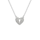 Customized Cubic Zirconia CZ heart Necklace Sterling 925 Silver Small Pendant