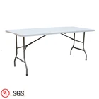 High Quality 6FT Solid White Plastic Outdoor Folding Dining Table