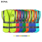 Hi Vis yellow black green orange red blue reflective construction security safety vest workwear jacket